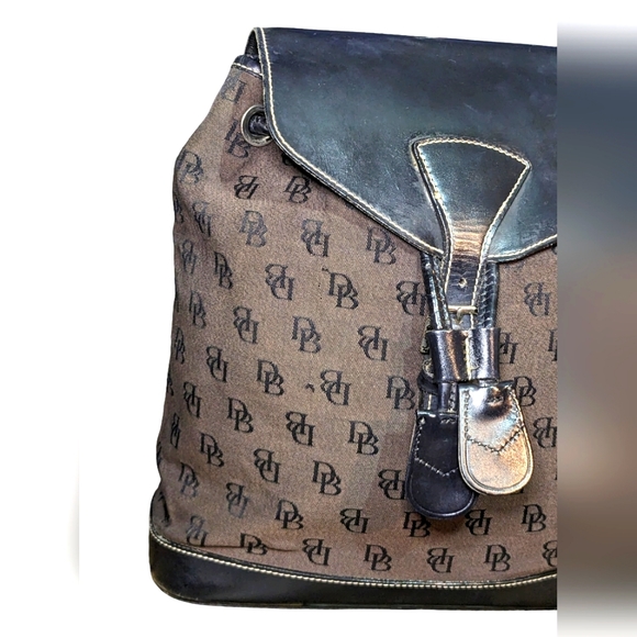 Dooney & Bourke DB Signature Canvas and Leather Backpack - Picture 10 of 15